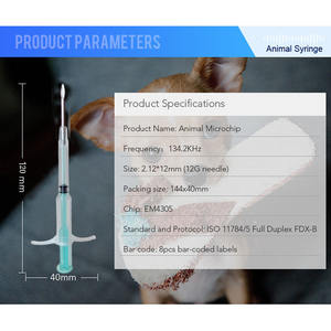Microchip di Qualità per Animali Domestici con Trasponder in Vetro per Identificazione di Cani e Gatti, Certificato ICAR, Iniezione con Siringa - Product Image 2