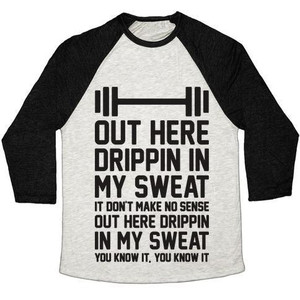 Out Here Drippin in My Sweat Unisex Tri-Blend <b>Baseball</b> <b>Tee</b> - Product Image 2