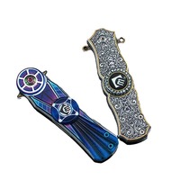 Lame en acier inoxydable multifonction haute dureté Fidget Spinner EDC couteau pliable pour la survie en camping en plein air
