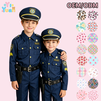 Costume de jeu de rôle de policier pour enfants, ensemble 4 en 1, chemise, pantalon, chapeau, ceinture, étui pour pistolet, pour cosplay et fête d'anniversaire, design personnalisé