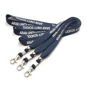 Custom Polyester Lanyard Neck Strap Double <b>Hooks</b> Metal <b>Clips</b> Lanyard for Exhibition Name ID Card - Product Image 5