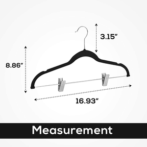 Móc Treo Quần Nhung Có Rãnh-Tiết Kiệm Không Gian & Nhiệm Vụ Nặng Nề Không Trơn Trượt Móc Áo Nhung Đen Với Móc Xoay 360 Độ - Product Image 5