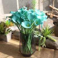 Mini-bouquet de mariée en lys calla longue durée, fleurs en PU aspect naturel toucher réel, écologiques pour Noël et fêtes à domicile