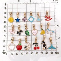Breloques pendantes pour bracelet avec connecteur à perles, entretoise à grand trou, perle émaillée multicolore pour la fabrication de bijoux et bracelets DIY
