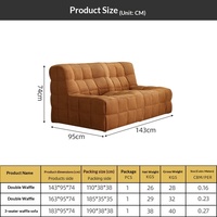 Sofá de doble asiento con compresión al vacío, de franela y pana, estilo moderno y sencillo, con esponja pura de alta densidad e integración sin estructura.