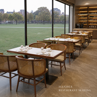 Ensemble table et chaises de salle à manger en pierre frittée, robuste, moderne, facile à nettoyer et peu encombrant, idéal pour les restaurants et les cafés
