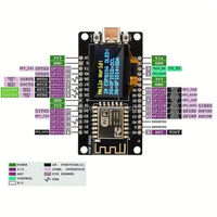Placa de Desarrollo HKST NodeMCU ESP8266 con Pantalla OLED de 0.96 Pulgadas, Módulo de Controlador CH340 para Programación IDE/Micropython, 7-12V
