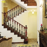Balustrade de clôture d'escalier en aluminium et bois