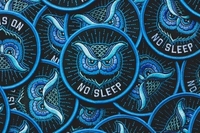 Patch brodé Hibou Bleu 'No Sleep', Applique Slogan Hibou Nocturne Cool pour Veste en Jean, Sac à Dos, Vêtements Gothiques, Streetwear, Punk