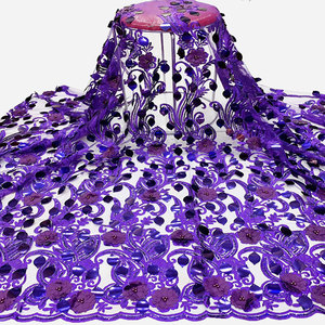 3D apliques de diseño Nigeria bordado gran tela de lentejuelas fiesta vestido de - Product Image 4