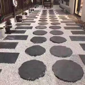 Giardino esterno balcone terrazza decorazione pavimento in <span class=keywords><strong>ardesia</strong></span> nera ad incastro pietre miliari - Product Image 4