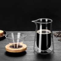 Dubbelwandige glazen handmatige koffiepot 400ml drukspuitmond hoge borosilicaat koude extractie koude breuk koffiezetapparaat brouw systeem
