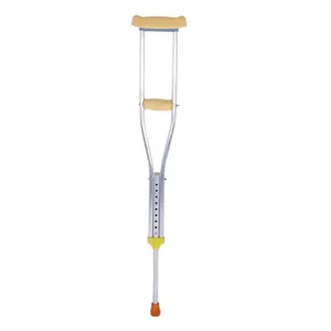 Crutches de aço inoxidável, crutch de caminhada ajustável axillary