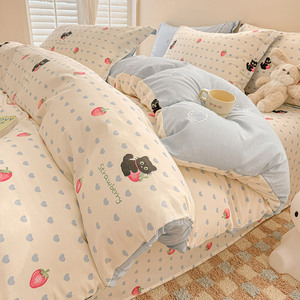 Schattig modern gevouwen cartoonpatroon geweven lichtgewicht beddengoedset voor kinderen jongens meisjes - Product Image 4