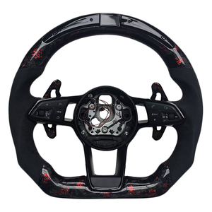 Nuevo Volante Deportivo de Fibra de Carbono Forjada con LED y Alcántara para Audi B9 B8 C8 A4 A6 A7 R8 TT RS A8 Q7 - Product Image 1