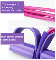 LADYGLOW 6 Tubes Bandes de Résistance Élastiques de Haute Qualité pour Fitness avec Pédale, Corde de Traction pour Sit-up et Pédale de Contrôle