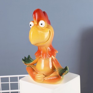 <span class=keywords><strong>Méditation</strong></span> coq ornement créatif dessin animé drôle résine artisanat bureau bureau maison cour jardin ornement - Product Image 2