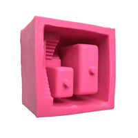 Grand moule en silicone réutilisable 3D classique en forme de deux marches pour pot de fleurs, bougie, cendrier, boîte à gadgets ou support de bureau