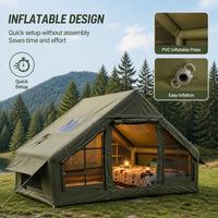 Tente de camping gonflable 6,3 m² à montage rapide en PVC pour 3 à 10 personnes, en tissu Oxford imperméable