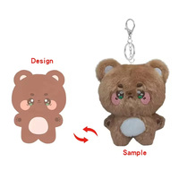 Porte-clés en peluche personnalisés professionnels, porte-clés d'entreprise, logo personnalisé, service d'usine OEM réaliste
