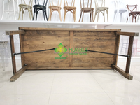 Table de ferme pliante en bois de pin massif pour événements en plein air, banquet rustique pour 10 personnes, mobilier de mariage, durable et élégant