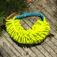 Jouet en peluche personnalisé pour chien en vraie fourrure de lapin, jouet interactif d'extérieur à tirer et à mâcher, anneau en peluche de haute qualité pour animaux de compagnie