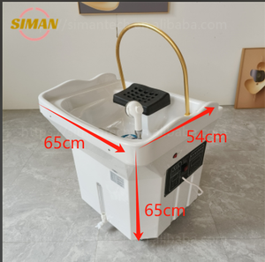 Station de lavage de cheveux commerciale Siman <span class=keywords><strong>sans</strong></span> raccordement au réseau, réservoir d'eaux usées 30L, chauffe-eau 220V, autoportante, mobile, pour salon - Product Image 2