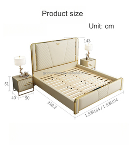 Venta al por mayor de muebles modernos para el hogar de lujo ligero rey suave marco de la <span class=keywords><strong>cama</strong></span> de almacenamiento Base de metal de madera <span class=keywords><strong>cama</strong></span> giratoria de tamaño <span class=keywords><strong>doble</strong></span> conjunto de dormitorio - Product Image 5