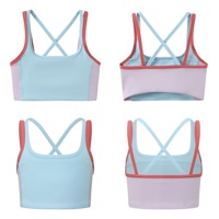 Crop top personnalisé pour enfants et filles, couleur unie, sans manches, col rond, ensemble de vêtements de sport, tenue de yoga à fort impact