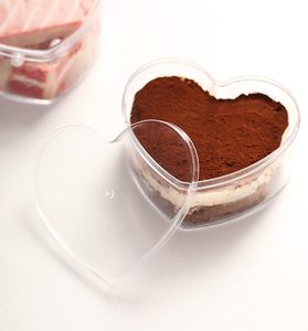 กล่องอะคริลิกใสทรงลูกบาศก์รูปหัวใจกล่องเค้กพร้อมฝาปิด - Product Image 1