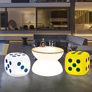 เก้าอี้บาร์พลาสติกทันสมัยพร้อมไฟ LED สำหรับห้องนอน โรงแรม บ้าน ร้านอาหาร พร้อมคุณสมบัติเรืองแสงแบบอินเทอร์แอคทีฟและเก้าอี้บาร์ - Product Image 4