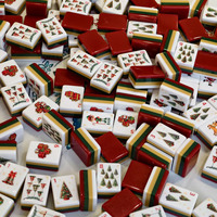 Jeu de Mahjong Américain Personnalisé 160 Pièces en Acrylique Thème Noël, Règles NMJL, Jeu de Mahjong de Fêtes pour la Vente en Gros