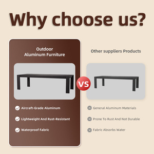 Table basse carrée légère en aluminium, cadre antirouille, surface durable pour restaurants, <span class=keywords><strong>caf</strong></span>és et salons extérieurs - Product Image 3