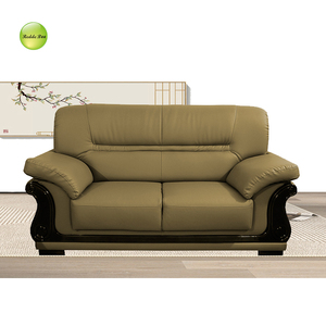 Ensemble de canapés <span class=keywords><strong>en</strong></span> <span class=keywords><strong>cuir</strong></span> véritable au design moderne et élégant, avec cadre <span class=keywords><strong>en</strong></span> bois, pour le salon - Product Image 1
