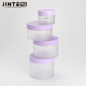 Ustomized-Tapas acrílicas para coche, 1oz 2oz 4oz 5oz 6oz 8oz PETG jar with purple lids - Product Image 1