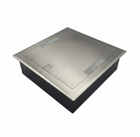 Prise de sol horizontale commerciale en acier inoxydable ZDK220, type ouvert, 10A, 6 prises CAT6, prise électrique EU/UK, OEM&ODM