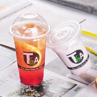 Gobelets jetables en PP/PET transparents à paroi simple, de qualité alimentaire, avec couvercles, personnalisables avec logo, 12oz, 14oz, 16oz, 20oz, pour thé boba, café, jus