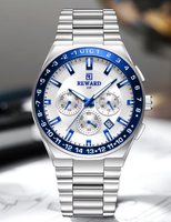 Nouvelle montre pour homme REWARD, chronographe de luxe, montre-bracelet pour homme, bracelet en acier inoxydable massif, montre de haute qualité pour homme