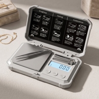 Balance de poche numérique à coque rigide S005, 200g 0.01g, avec poids d'étalonnage de 50g, rétroéclairage LCD, balance pour bijoux et or