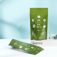 Sachet Doypack Personnalisé en Aluminium Brillant de Qualité Alimentaire pour Poudre de Matcha avec Fermeture Éclair, Sac Mylar