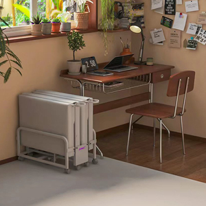 Folding Rollaway <strong>Bed</strong> <strong>Single</strong> Steel Frame Portable Office Nap <strong>Bed</strong> With Mattress Space Saving Guest <strong>Bed</strong> For Home Dorm Office - Product Image 6