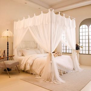 มุ้งกันยุงลูกไม้ลายเจ้าหญิงขนาดเต็ม4มุมมีมุ้งคลุมเตียงสำหรับห้องนอนหอพัก - Product Image 2