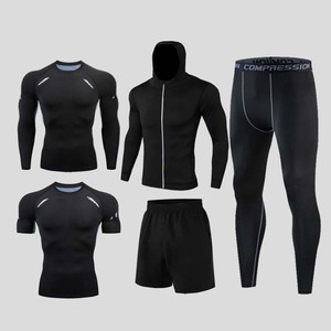 <span class=keywords><strong>Set</strong></span> da corsa per sport in palestra da uomo vestiti da Fitness traspiranti ad asciugatura rapida <span class=keywords><strong>Set</strong></span> completo da corsa per <span class=keywords><strong>la</strong></span> notte vestiti attillati da allenamento da uomo - Product Image 6