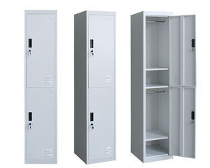 Casier métallique à deux portes avec serrure à clé, 2 niveaux, pour vêtements - Product Image 1