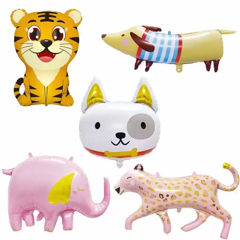 Wholesale 3D Tiger Monkey Zebra Foil Animal Balloons Cartoon Balloon Toy Set Kids Happy Birthday Inflatable Party Supplies Decor