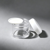 Pot en verre transparent pour crème cosmétique avec couvercle blanc, personnalisable avec logo, pour le stockage des soins de la peau - Vente en gros