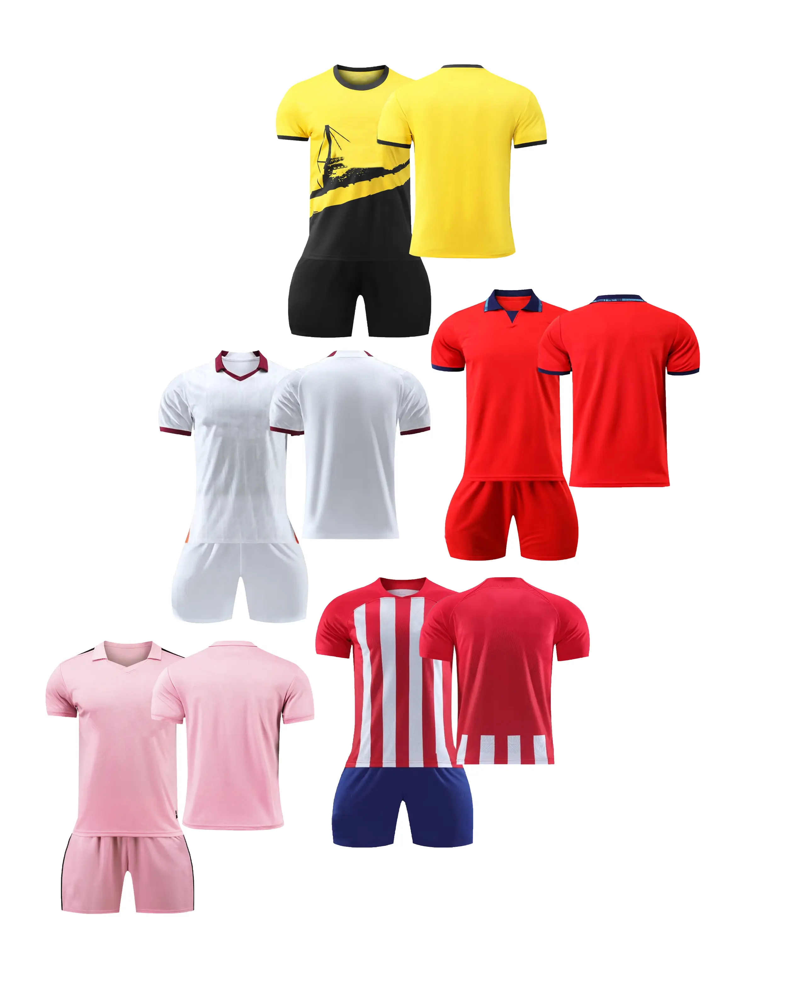 24-25 lotes de juego de camisetas de fútbol de versión iluminada para adultos y niños, número de impresión de camiseta de entrenamiento en stock