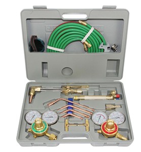 طقم لحام وقطع محمول بالأكسجين والأسيتيلين/البروبان والغاز الطبيعي 63-2 مع حقيبة حمل احترافية 350 أمبير نحاسية - Product Image 1