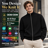 Cardigan en maille zippé pour homme, col montant, manches longues, décontracté, hiver, manteau tricoté, fabricant OEM ODM