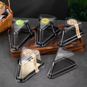 Giá Tốt Hộp Đựng Đồ Tráng Miệng Thú Cưng Bằng Nhựa Loại 6 Inch 8 Inch Hộp Bánh Trong Suốt Hình Tam Giác - Product Image 3